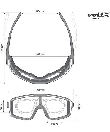 Voltx Quad 4-in-1 Safety Glasses with Reading Aid (+1.5 Diopters) - Clear Foam Insert & Removable Headband - Buy Online on GoSupps.com