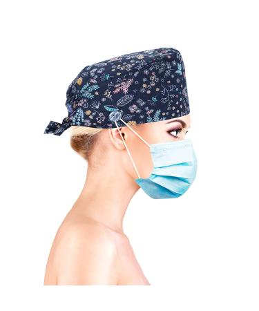 ASTER Scrub Cap Set with Buttons | Adjustable Sweatband Working Caps for Women | Ponytail Pouch Hats | Hair Covers | Ribbon Tie Back Hats for Men | Shower Caps - Buy Online on GoSupps.com