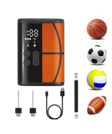 Woowind Ball Pump Electric Basketball Pump with Pressure Gauge LED Lighting and Power Bank, Automatic Portable Ball Inflator with Ball Needle for Football,Soccer,Sports Balls P101-Basketball