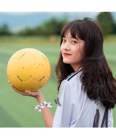 Soccer Hair Scrunchies - 20 Pieces Sport Elastic Silk Satin Hair Ties for Girls, Women, Players, Teams - Christmas Soccer Accessories (White/Black) - Buy Online on GoSupps.com