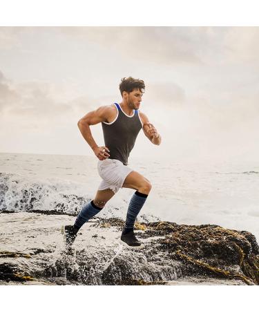 6 Pairs Compression Socks for Men & Women 20-30 mmHg - Non-Slip Long Tube Ideal for Running, Nursing, Hiking, Travel - Boost Stamina & Circulation - L-XL Stripe - Buy Online on GoSupps.com