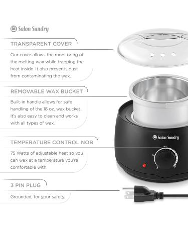 Salon Sundry Portable Electric Hot Wax Warmer Machine - Black/Clear Lid | Hair Removal - Buy Online on GoSupps.com