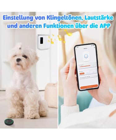 Daytee Daytech Katzlingel Smart Dog Door Bell - WiFi Tuya Waterproof Pet Doorbell for Outdoor Use - Ideal for Training & Communication - Black - Buy Online on GoSupps.com