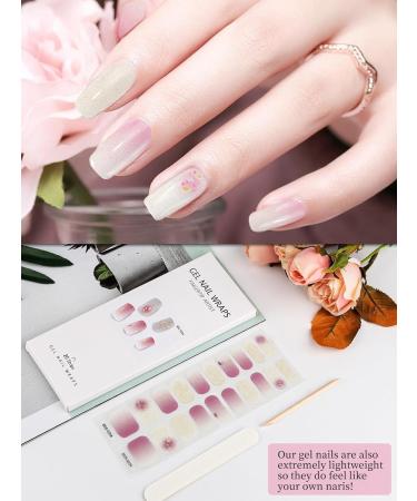 Kalolary 20PCS Gel Nail Polish Strips Nail Gel Art Sticker Full Nail Wraps Decals with Nail File and Stick for Women Girls Nail Art Decor (UV/LED Lamp Required) (F) - Buy Online on GoSupps.com