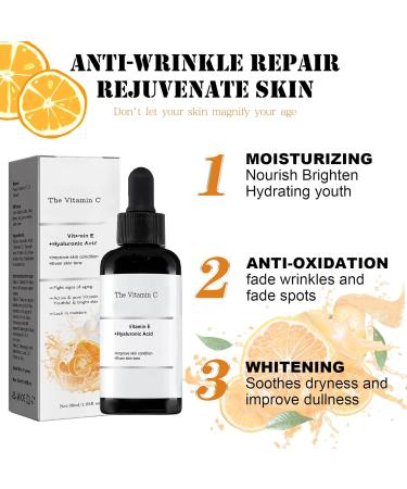 Vitamin C Face Serum for Wrinkle Vitamin C and E Serum Hyaluronic Acid Face Serum for Dark Spot Anti Aging & Even Skin Tone Nicotinamide Eye Serum Vitamin E Facial Serum High Hydrating Plump Skin - Buy Online on GoSupps.com