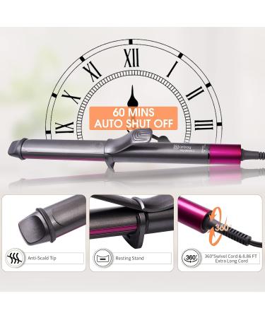 Hair Curling Iron Wand 1-1/4-Inch - Fast Easy Curling Dual Voltage Ceramic Coating Professional Travel for Medium Long Hair Grey - Buy Online on GoSupps.com