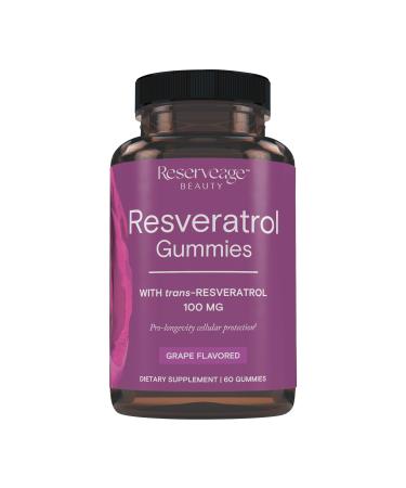 Reserveage Beauty - Resveratrol Gummies 100 mg, Antioxidant Supplement for Heart Health, Antioxidant Supplement Supports Healthy Aging, Vegan - 1 Pack