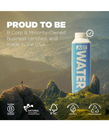 JUST Water - 100% Spring Water | Naturally Alkaline 8.0 pH | Plant-Based & BPA Free | Sustainable & Fully Recyclable Boxed Water Bottle - Eco-Friendly | 1L / 33.8 Fl Oz (Pack of 6) - Buy Online on GoSupps.com