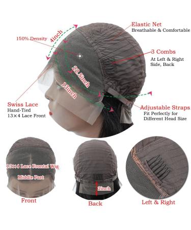 Sogram 12 Inch Human Hair Bob Wig | Straight 13x4 Lace Front Wigs for Black Women | Pre Plucked with Baby Hair | 150% Density | Natural Color - Buy Online on GoSupps.com