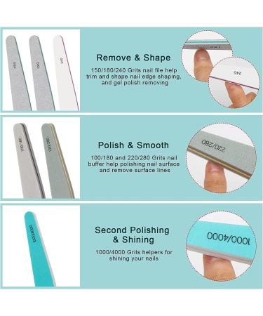 Ahier Nail Files & Buffers Set - 6pcs Washable Emery Boards for Gel Polish Removal - Buy Online on GoSupps.com