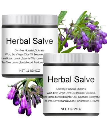 Organic Herbal Salve 4oz Comfrey Herbal Salve Balm Skin Body Ointment Herbal Salve 4oz / jar (2)