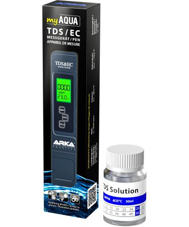 Microbe -Lift Arka Myaqua TDS/EC measuring device 3in1 - Measures TDS EC and temperature reliably.Including calibration solution for exact measurements in different water types. - Buy Online on GoSupps.com
