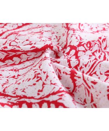 Manci Women's Nursing Maternity Top - V Neck Ruched Waist Pajama Top in Red Pattern+Black - Buy Online on GoSupps.com