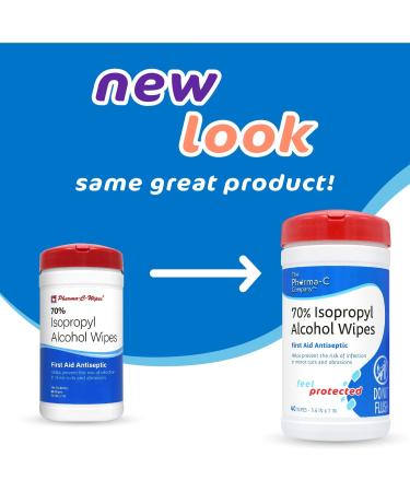 Pharma-C-Wipes 70% Isopropyl Alcohol Wipes (40 Wipes per Canister) - Made in the USA - Buy Online on GoSupps.com