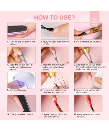 SAVILAND 5-in-1 Builder Nail Gel Kit - Clear & Nudes Hard Gel for Nail Extensions | 100pcs Forms & Clips - Perfect for Professionals & Beginners - International Shipping Available - Buy Online on GoSupps.com