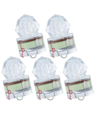 Dr.Fish 5 Pack LED Deep Drop Lights Diamond Fishing Lights Water Activate LED Lighted Fishing Lures Deep Drop Rig Fishing Flashers Hablibut Tuna Swordfish Green Light
