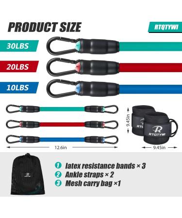 Ankle Resistance Bands Set - 60LB Adjustable Tube Bands for Glutes & Legs Workouts | Ideal for Men & Women - Buy Online on GoSupps.com