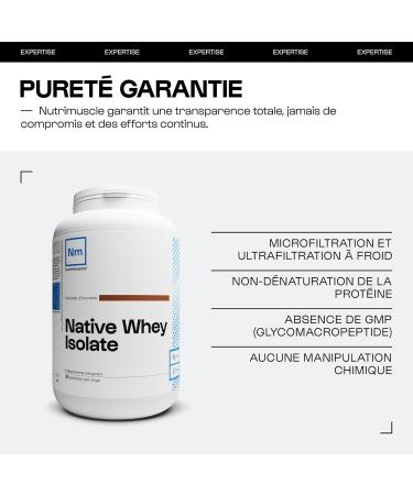 Isolat De Whey Native - 1kg Chocolat - Lait Fran ais - Jusqu' 85% de prot ines par dose - Whey Protein - Musculation - Prise de Masse Musculaire | Nutrimuscle Chocolat 1 Kg (Lot de 1) - Buy Online on GoSupps.com