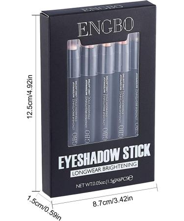 6 Colors Eyeshadow Stick Set | Pearl Metallic Eyeshadow Pencil Crayon Double End Eyeshadow Stick Highlighter Eye Liner Multi-Dimensional Eyes Look - Buy Online on GoSupps.com