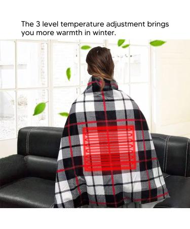 Buy Electric Heating Scarf with 3-Stage Temperature Control | USB Heated Checkered Pattern Ceiling | Soft & Comfortable for Car & Camping - Buy Online on GoSupps.com