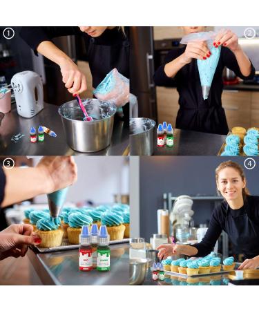 12-Color Liquid Food Coloring Set | Highly Concentrated for Baking Cake Decorating Macarons & Desserts - International Shipping Available - Buy Online on GoSupps.com