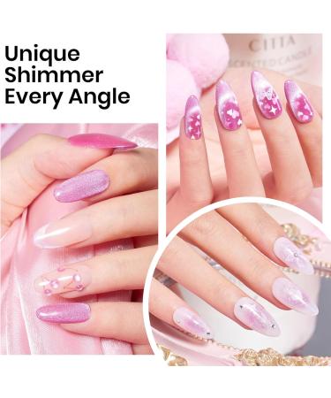 Beetles Pink Holographic 9D Cat Eye Gel Polish 15ml - Shiny Glitter with Magnetic Stick | Soak Off UV Gel Nail Polish for Salon Nail Art and DIY Christmas Nails - Buy Online on GoSupps.com