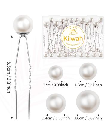 Kiiwah 32-Piece U-Shaped Hair Jewelry with Pearls - Elegant Hair Accessories for Brides & Parties | 4 Sizes Available - Silver - Buy Online on GoSupps.com
