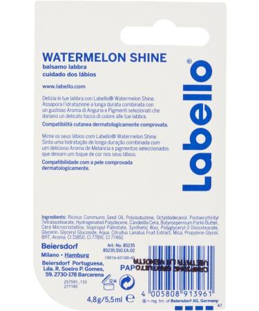 Labello Watermelon Shine Lip Balm - Hydrating & Nourishing for Soft Lips | International Shipping Available - Buy Online on GoSupps.com