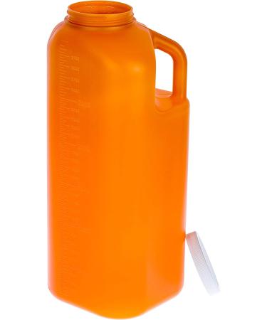 Large Male Urinal with Leak Proof Screw Cap Lid - 3000 mL/101 oz - Amber Color - Buy Online on GoSupps.com