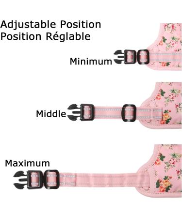 Buy Heele Dog Crockery & No-Pull Harness for Medium Dogs - Soft Reflective Padded Handle Pink Flower Design - Shop Internationally - Buy Online on GoSupps.com
