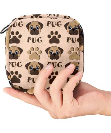 Shop Pug Puppy Portable Period Bags - Perfect Storage for Menstrual Cups & More | Ideal for Women Teens & Girls - Buy Online on GoSupps.com
