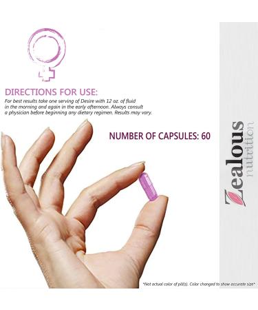 Desire Female Enhancement Pills - Natural Mood Booster for Women | Increase Energy & Vitality, Balance Hormones, PMS & Menopause Relief - 60 Caps - Buy Online on GoSupps.com