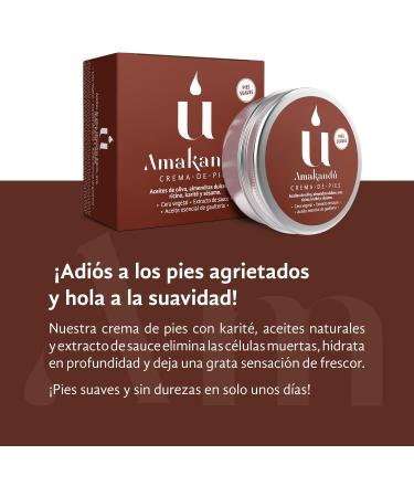  Amakandu Hardening Cream + Natural Pumice Stone - Complete Vegan Kit for Your Feet - Repairing cream for dry feet + pumice stone eliminates hard skin and calluses - Made in Spain - Buy Online on GoSupps.com