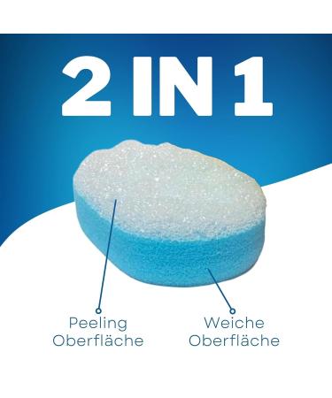 4-Pack Massage & Peeling Bath Sponges | Oval Shower Sponges for Body Exfoliation - Ideal for Soft Glowing Skin - Buy Online on GoSupps.com