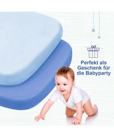 Meila Baby Mattress Sauce Stroller 2-Person Pack | Oeko-Tex 100 Organic Cotton Replacement Covers - 80x40cm - Dark & Light Blue - Buy Online on GoSupps.com