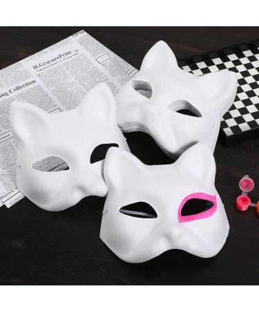 Buy Luxshiny 15-Piece DIY White Cat Masks with Straps | Paintable Masquerade Masks for Party Fun - International Shipping Available - Buy Online on GoSupps.com