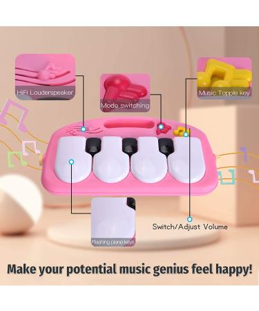 Hoopeum Baby Play Mat Toys for 0-3-6-12 Months Activity Jungle Gym Playmat Tummy Time Mat with Piano Newborn Infant Baby Boys Girls Musical Floor Play Kick & Play Mat for Christmas Toys Gift1 Pink - Buy Online on GoSupps.com