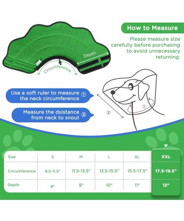 Shop Bonthe Halskrause Dog Collar - Breathable Adjustable Soft Protection for Post-Op Recovery | XXL Green - Buy Online on GoSupps.com