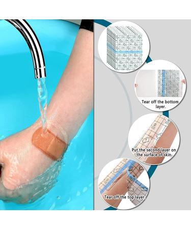 qazaa 50 Pieces Shower Waterproof Patch Disposable Transparent Stretch Bandage Shield Cover for Tattoos Swimming Showering - Buy Online on GoSupps.com