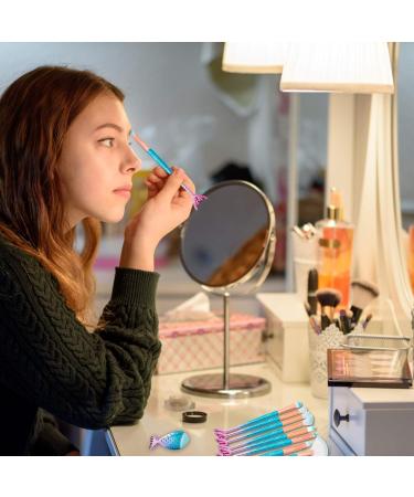 Shop 3D Mermaid Makeup Brush Set | 11 Professional Cosmetic Brushes for Foundation Powder Eyeshadow & More - Worldwide Shipping - Buy Online on GoSupps.com