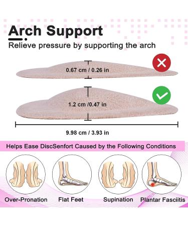 Women's Arch Support Insoles for Flat Feet & Plantar Fasciitis - 4 Pairs of Gel High Arch Inserts - 0.47in Height - Reusable Cushions for Comfort - 2 Black & 2 Beige - Buy Online on GoSupps.com