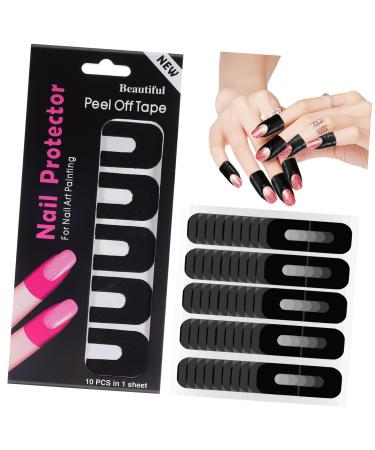 Beaupretty 100 Sheets tool protective oil Nail Protector Cover nail Nail Polish Guard nail polish tearable safety mask adhesive tape care Nail Guards For Painting Nails protector 3.00X2.50X0.10CM As Shown