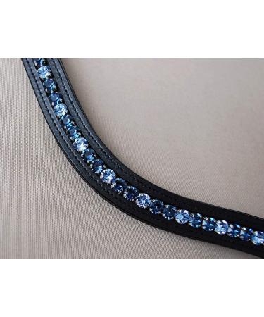 Gl cksHucke Curved Browband for Horses - Deep Blue Softly Padded Leather (Dark Brown Coldblood) - Buy Online on GoSupps.com