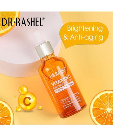 DR RASHEL Vitamin C Face Serum Brightening & Anti-aging Facial Serum Vitamin C Serum for Face with Hyaluronic Acid Organic Vitamin C Serum for Face Dark Spots Even Skin Tone Lines & Wrinkles (1) - Buy Online on GoSupps.com
