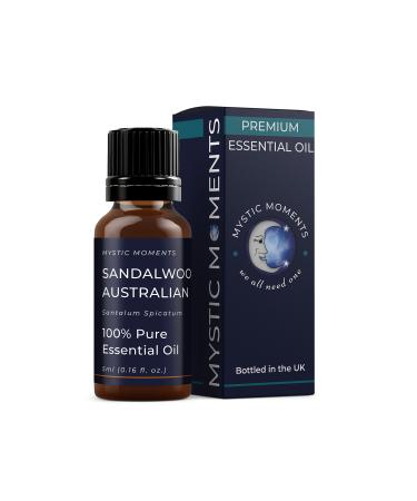 Mystic Moments |Sandalwood Australian essential oil 5ml -pure & natural oil for diffusers aromatherapy and massage mixtures of vegan GMO -Free