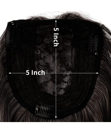 REECHO 12 Inch Synthetic Hair Topper with Bangs - Deep Brown Wavy Hair Extension for Women - Buy Online on GoSupps.com