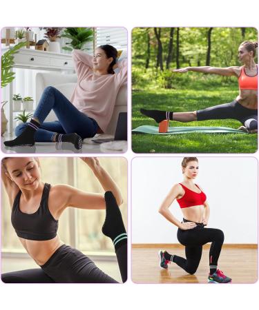 Newofview Non-Slip Yoga Socks for Women | 4 Pairs Anti-Slip Pilates & Sports Socks (Sizes 37-42) - Perfect for Home Hospital & Dance Workouts - Buy Online on GoSupps.com