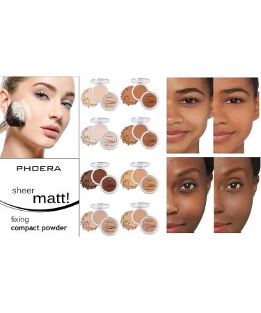 AQUAPURITY PHOERA Sheer Matte Fixing Powder Makeup Base - Long Lasting Foundation Compact with Vitamin E (205 Golden Beige) - Buy Online on GoSupps.com