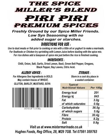 Spice Miller's Blend Piri Piri 100g - Premium Artisan Spice Mix - Syn Free & Low Syn Seasonings - Buy Online on GoSupps.com