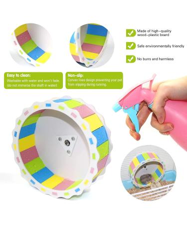 Silent Hamster Wheel Toy Wood-imitated Hamster Running Wheel Exercise Wheel Non Slip Spinner Hamster Cage Accessories for Syrian Hamster Gerbils S Size 5.5 Inches Polyester Plastic - Buy Online on GoSupps.com